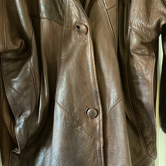 Mexico Mexican leather jacket brown patchwork vi rage 1980s 1990s - Picture 8 of 12